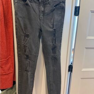 Torrid Charcoal Distressed Skinny Jeans